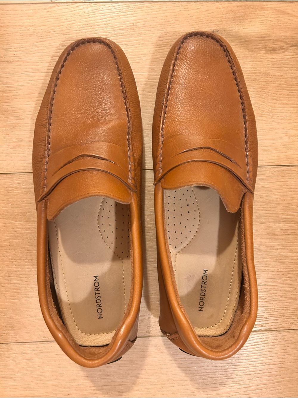 Nordstrom Men's Cognac Leather Penny Loafers